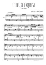 Téléchargez l'arrangement pour piano de la partition de L'heure exquise en PDF